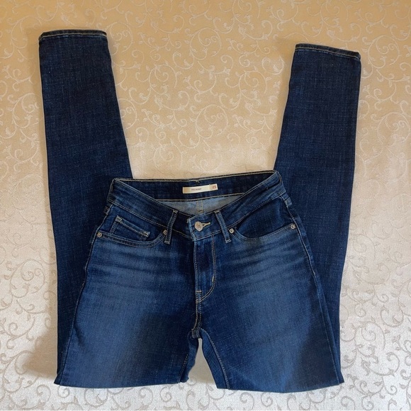 Levi 711 Skinny Distressed Knee Jeans - Picture 9 of 16